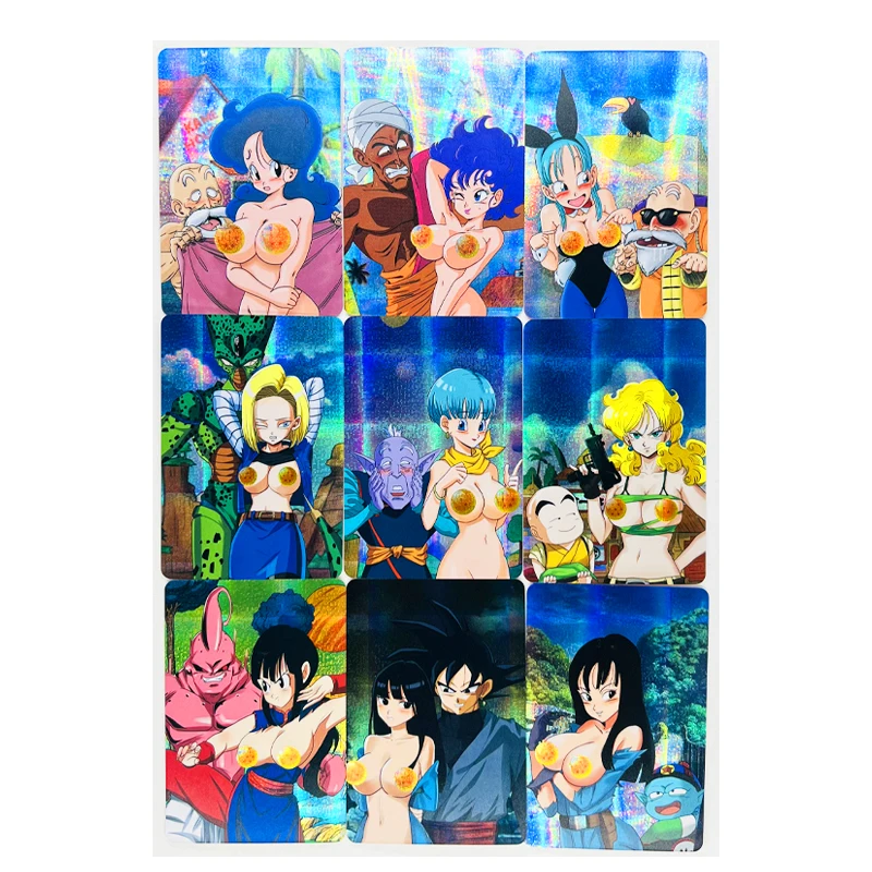 18 Pçs/set Anime Cartões Flash Dragon Ball Goku Bulma Kawaii